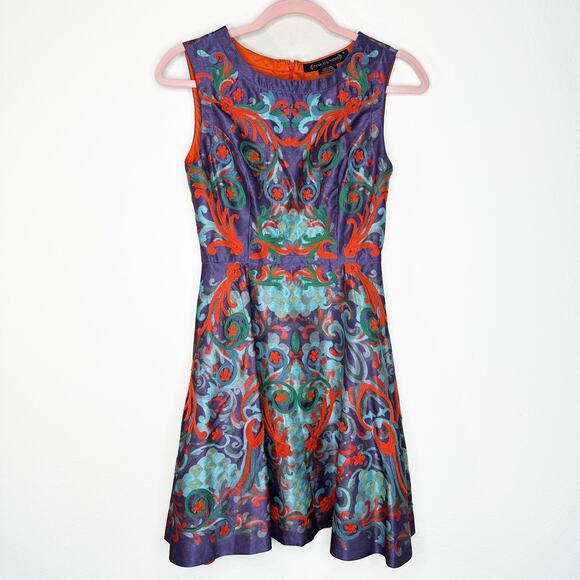 Anthropologie Pankaj & Nidhi Octave Floral Embroidered Applique Mini Dress 0 - Picture 15 of 15